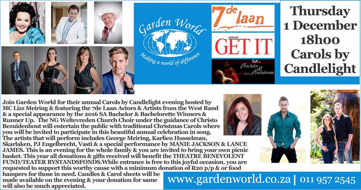 CopperstoneZONE's tweet photo. Catch our #SABach2016 winners @Leen_DH &amp; @emanuelpieterse tomorrow evening @NurseryGW #CarolsByCandlelight with @LizzMeiring @Real7deLaan! https://t.co/U56iAQhpkR