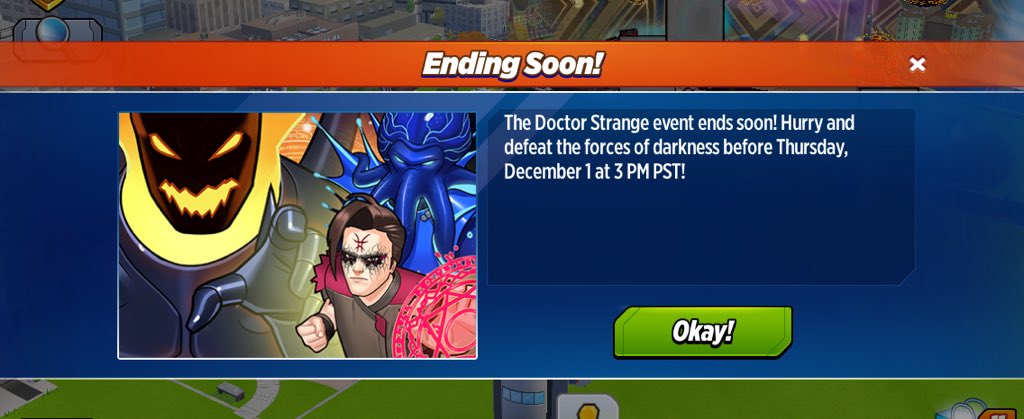 AvAcBrit's tweet photo. Doctor Strange Event Ending Soon!
#AvengersAcademy #AvAc #StrangeEvent https://t.co/hcsAPPVmLs