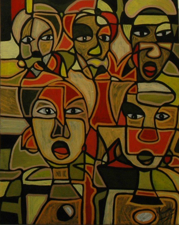 ArteLiconi's tweet photo. Opera del giorno:
Romain Mayoulou, Coro, 2014, cm 50x40, olio su tela https://t.co/AKvKYF3mPq