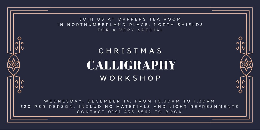 Really looking forward to my #Christmas #calligraphy #workshop <a href="/DappersEmporium/">Dappers Tea Rooms</a> in North Shields. Two weeks today!