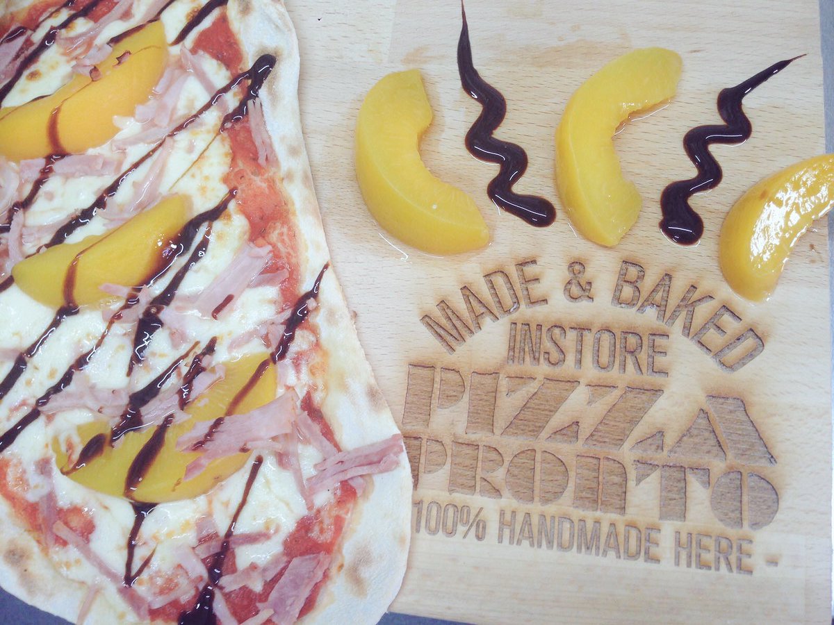 lovepizzapronto's tweet photo. Staff breakfast is Peach, Ham with Balsamic glaze. Because we can! (No peaches were harmed in the taking of this pic!)
#Cardiffbay #Penarth https://t.co/bTSaxiGJSC