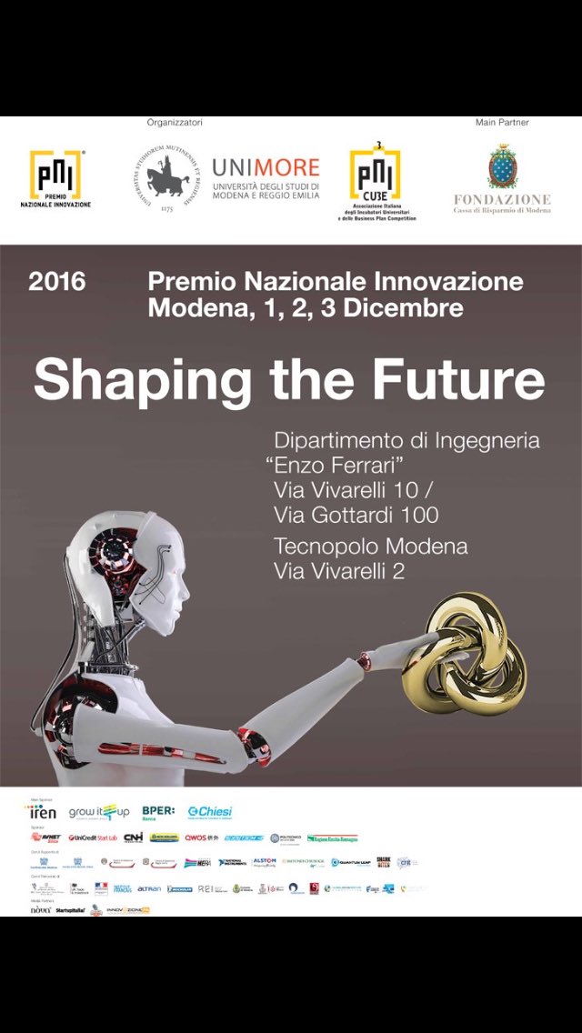 Tutto pronto per la XIV Ed. del Premio Nazionale per l'Innovazione - da domani <a href="/UNIMORE_univ/">UNIMORE</a> parte una 3 gg ricca di appuntamenti! #PNI2016