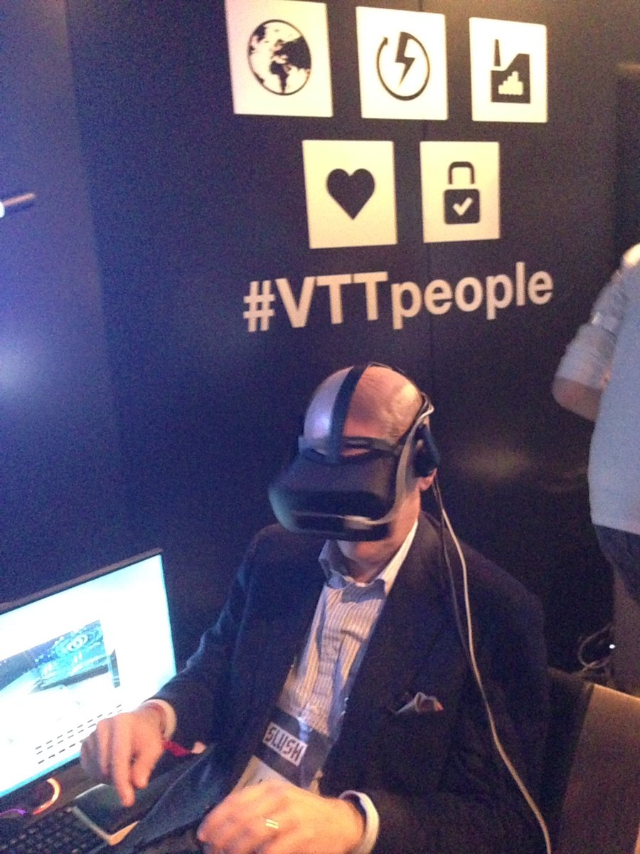 SamiKaziFI's tweet photo. Its all happening at #slush16. @VTTFinland CEO @ahavasara takes the #ArkOfLife for a spin. https://t.co/VcWN9DJlol