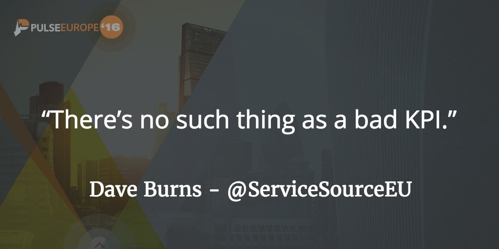 GainsightHQ's tweet photo. “There’s no such thing as a bad KPI.” - Dave Burns @ServiceSourceEU #PulseConf2016 #CustomerSuccess https://t.co/ByJ2D9Nemx