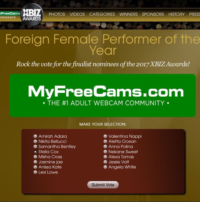 You can vote for me every day! Click here: https://t.co/osDRLHf8PG @XBIZAwards 🏆 https://t.co/nqX9N5<a href="/tag/pink"class="tags"><span>#pink</span></a><a href="/tag/sexy"class="tags"><span>#sexy</span></a><a href="/tag/hot"class="tags"><span>#hot</span></a><a href="/tag/lipstick"class="tags"><span>#lipstick</span></a><a href="/tag/sexysaturday"class="tags"><span>#sexysaturday</span></a><a href="/tag/rt%20"class="tags"><span>#rt </span></a>