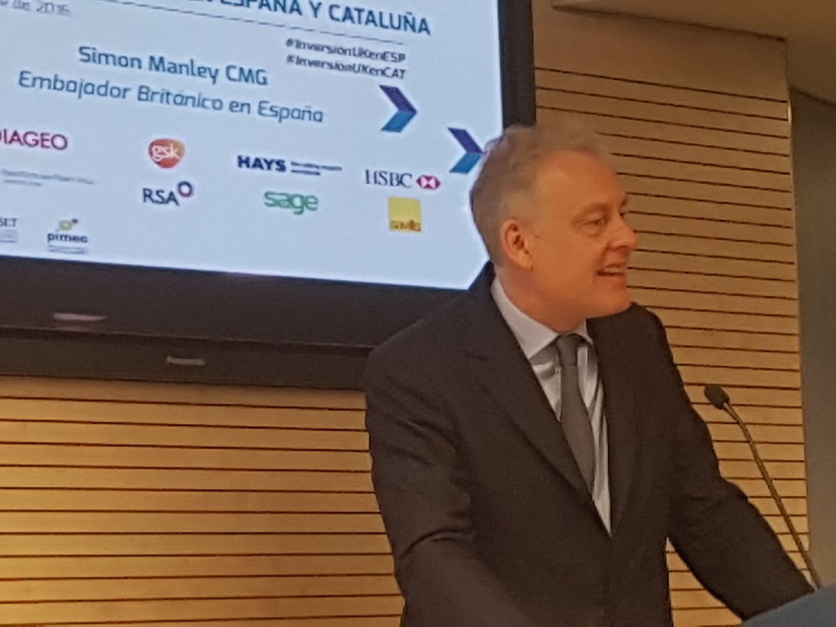 "El Reino Unido es el pais que mas ha invertido ek España desde 1993"@SimonManleyFCO <a href="/britchamberESP/">British Chamber of Commerce in Spain</a> <a href="/SageSpain/">Sage Spain</a> <a href="/sageuk/">Sage UK</a> #InversiónUKenESP