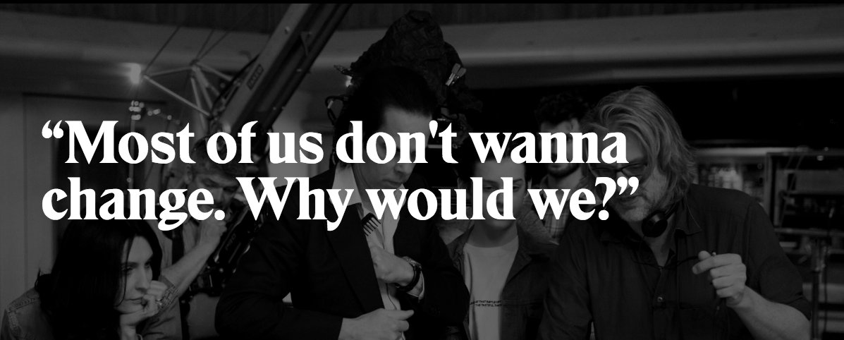 Vähiin käyvät. Varmista paikkasi huomiseen Nick Cave -dokkariin. rivierakallio.fi/Event/8060/