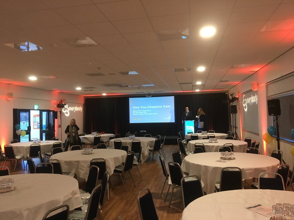 Today we're at Holmes Chapel Community Centre for the #OneYouCElaunch. <a href="/EBLeisure/">Everybody Health & Leisure</a>.