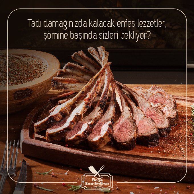 Tadı damağınızda kalacak enfes lezzetler, şömine başında sizleri bekliyor?
(0212) 295 11 50 / 51 Kağıthane / İstanbul #bogasteakhouse #steak
