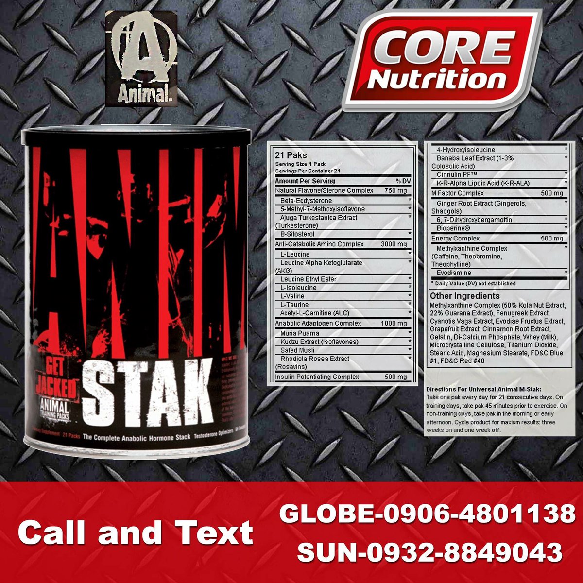 CoreNutrition's tweet photo. UNIVERSAL ANIMAL STACK 21PK - P1,900

#corenutritionph #animalstack #universalsupplements #supplementsph #gymph #fitnessph #coreph https://t.co/bojWosFJkz