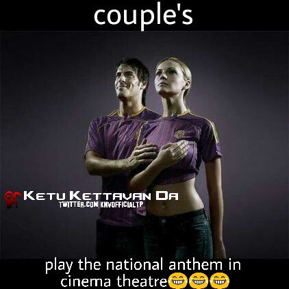 KNVofficialTP's tweet photo. Dai.. Cinema theatre LA national anthem play panna ippatitha nadakum..

Unga nadu patruku oru alavu illaiya dawww😂😂😂 https://t.co/tmSEHGd2EB