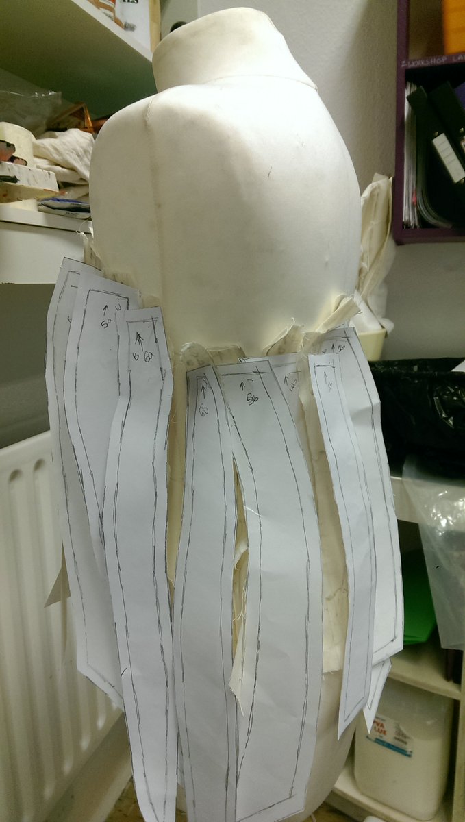 dv8sussex's tweet image. The #Fashion team are learning to #patterncut corsets on mannequins using the moulage technique. There&apos;s some amazingly intricate designs!