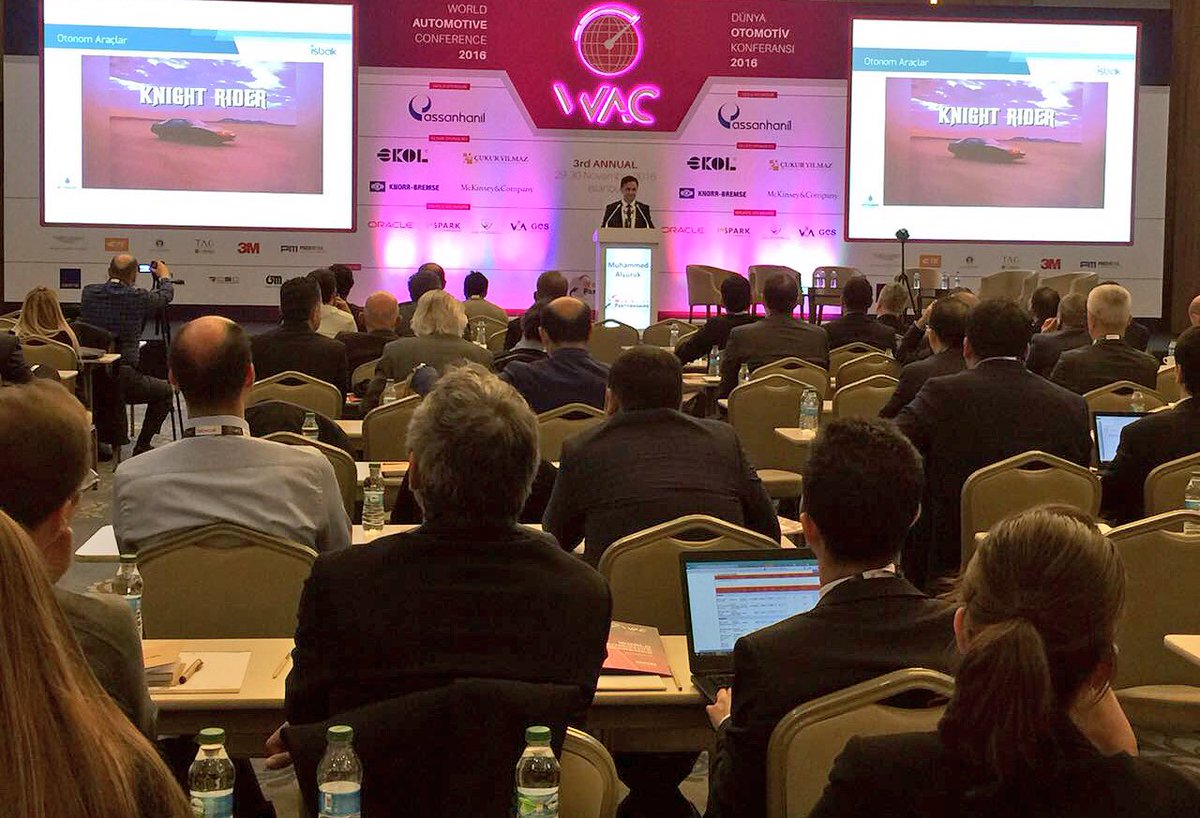 isbakas's tweet photo. Dünya Otomotiv Konferansı'nda Genel Müdürümüz @MuhammedALYURUK "Akıllı Şehirler için Akıllı Araçlar" konulu sunum gerçekleştirdi. #wac2016 https://t.co/cT4nVKJVXe
