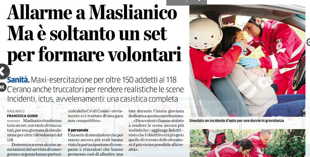 CRIGrandate's tweet photo. Sulla @laprovinciadico di oggi! #CRIGrandate vince la #garadisoccorsoavanzato davanti a #CRIComo e #SOSdiOlgiate #crocerossa #redcross https://t.co/2Pa9gz5Gjc