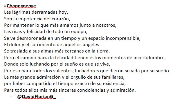 DavidFlorianG_'s tweet photo. #Chapecoense @ChapecoenseReal ...solo luchando por el sueño es que se vive... https://t.co/UxLqGmjlY5