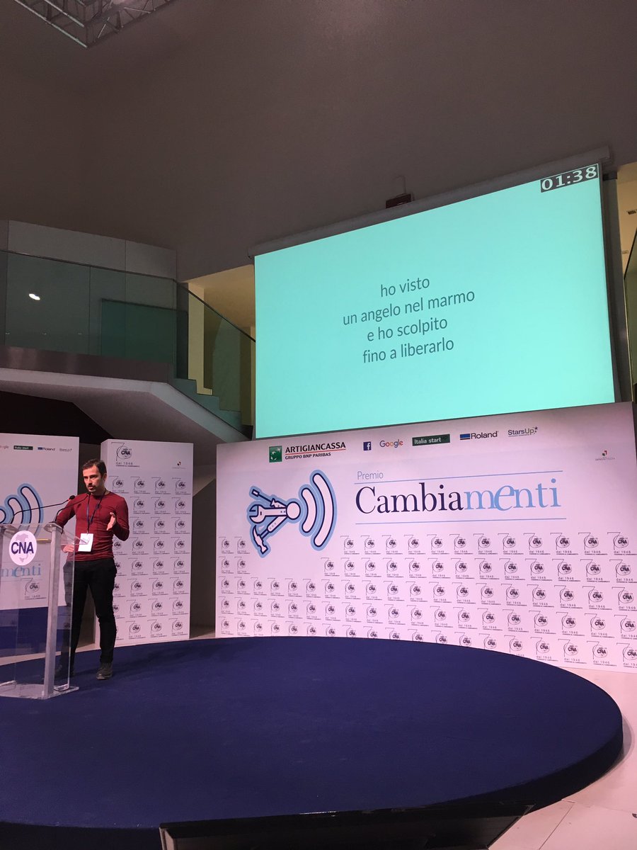 MBP1961's tweet photo. "Ho visto un angelo nel marmo ed ho scolpito per liberarlo" Italia amore ❤️ @CNA_it @Italia_Startup | #Hubstract #startup a #CambiaMenti https://t.co/LQm5uMdgHD