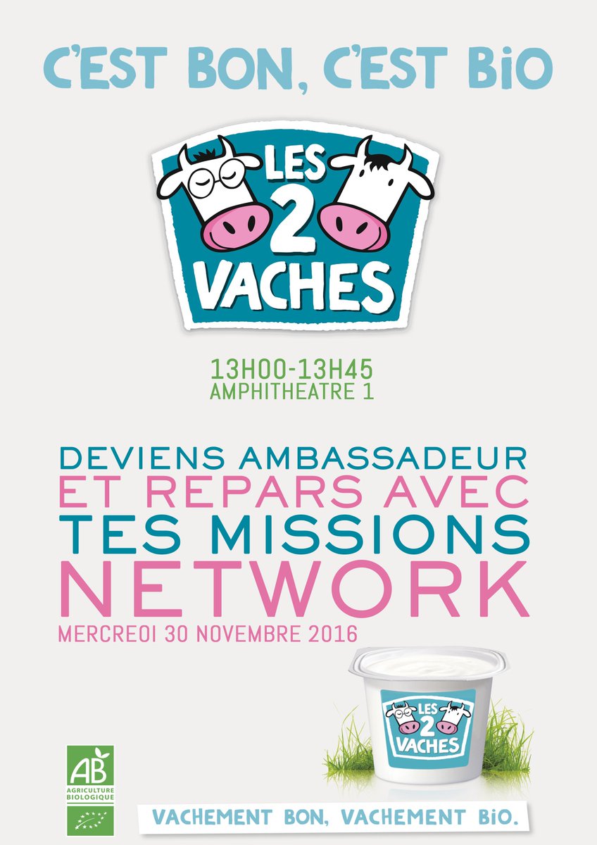 networkisc's tweet photo. Présentation @les2vaches à l'@ISCParisSchool à 13h00, en Amphi 1 ! #ISCNetwork https://t.co/5DkQw0JVPZ