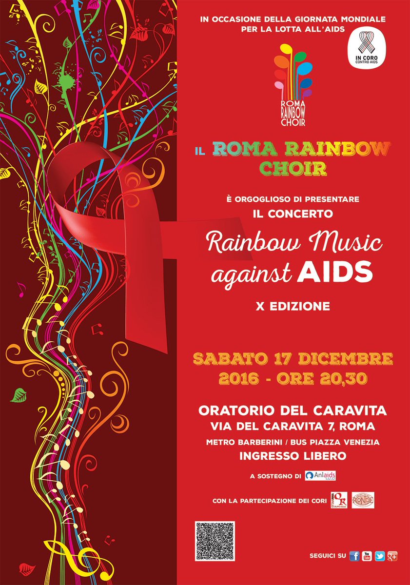 RMRainbowChoir's tweet photo. Rainbow Music Against AIDS X edizione
 #romarainbowchoir #SingingAgainstAIDS for @Anlaids 
@LGBT_news @romatoday @NuovaProposta @Fruitvox https://t.co/nDlrvpZIVy