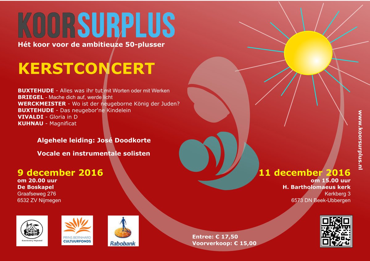 ‘Kerst in Baroksfeer' door #Koor Surplus samen met vocale en instrumentale solisten: 9 en 11 december bit.ly/2fKUZav