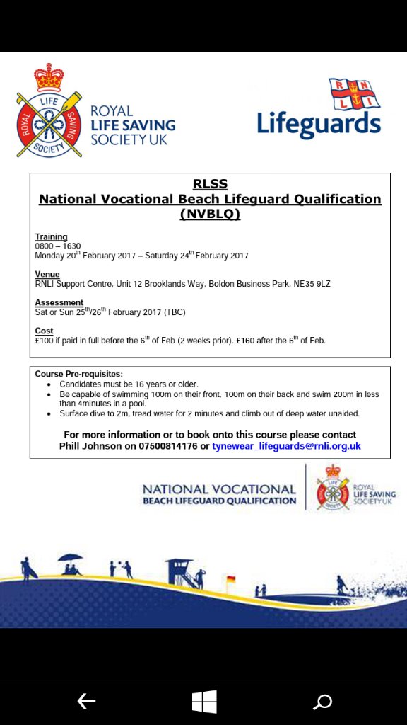 Next years first Beach Lifeguard course is starting in February. #beachlifeguards #RLSSNVBLQ