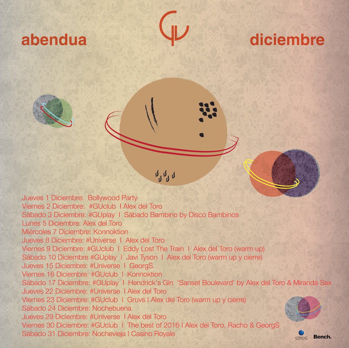 #AGENDA de #DICIEMBRE. 
Este mes viene calentito. Final de año #disfrutón <a href="/gusansebastian/">GU San Sebastián</a>
#GUclub #Donostia #Music
facebook.com/gusansebastian…