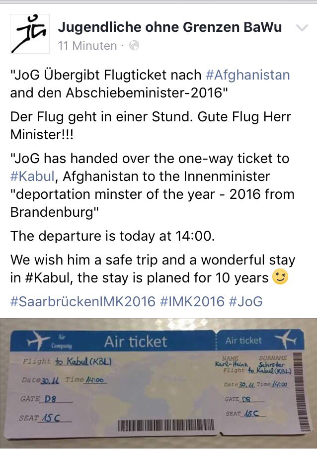 jogspace's tweet photo. #Saarbrückenimk2016 #imk2016 #jog #abschiebeminister2016 #kabul #Afghanistan https://t.co/8zIrBEqVGT