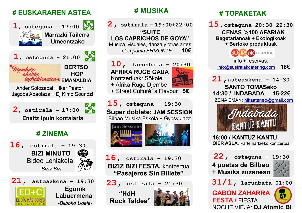 hikaateneo's tweet photo. ABENDUA 2016 AGENDA #hikaateneo #bilbao  
BIDEO-AGENDA: https://t.co/XFivSUdzjX
+INFO: https://t.co/eqD32cc22x https://t.co/xF6J2bBpJD