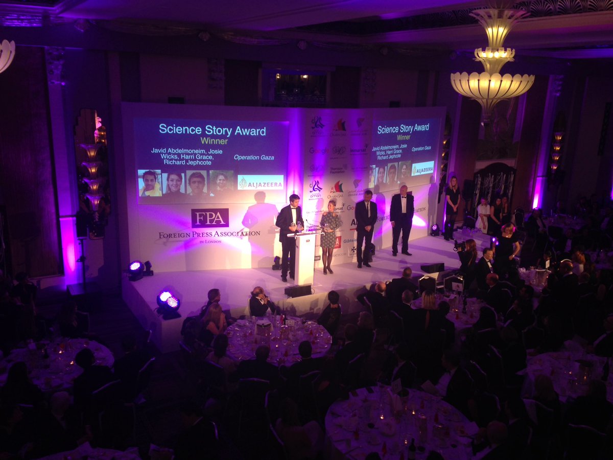 AlJazeera's tweet photo. Well done to the @ajcure for winning Science Story of the Year by @FPALondon for @AJEnglish film 'Operation Gaza' https://t.co/a8kvL7aTT3