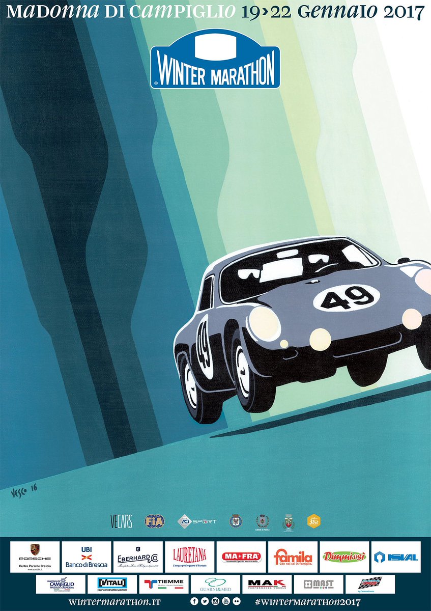 #WinterMarathon2017 #poster by <a href="/simone_vesco/">Simone Vesco</a> #porsche #carrera #abarth #tribute #29edizioni #passion #gare #garedepoca #madonnadicampiglio