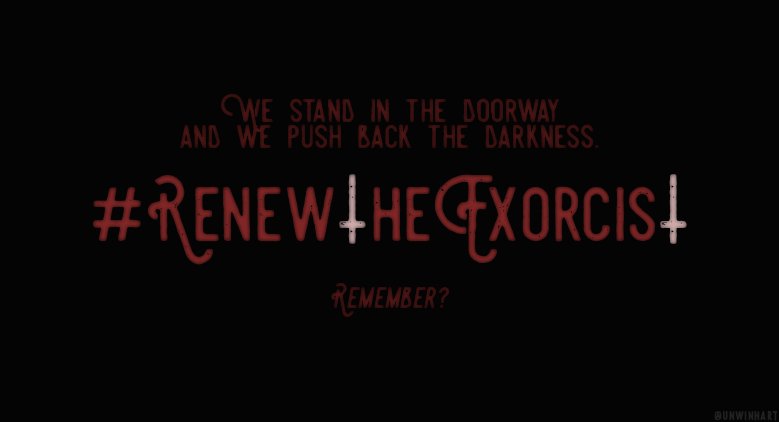 unwinhart's tweet photo. #TheExorcist #RenewTheExorcist 
— @TheExorcistFOX @FOXTV ; 
@bendanielsss @Brianne_Howey @ponchohd @jerslater https://t.co/f1IKWuqvm3