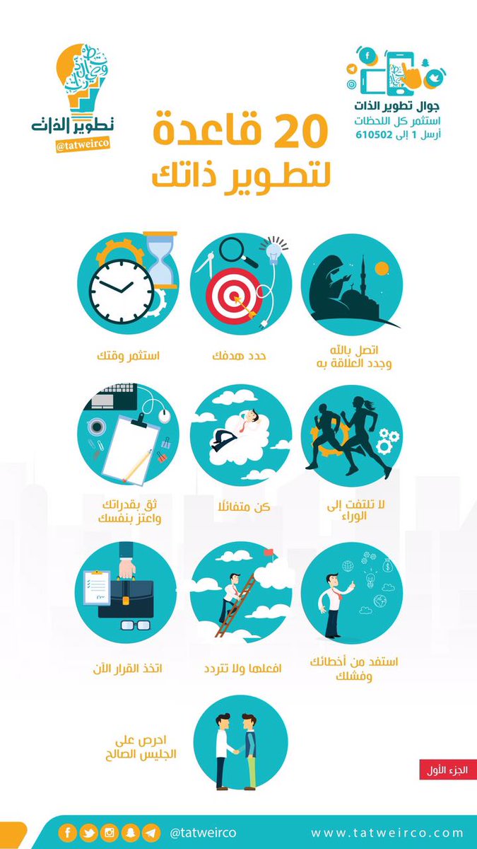 #انفوجرافيك 
20 قاعدة لتطوير ذاتك