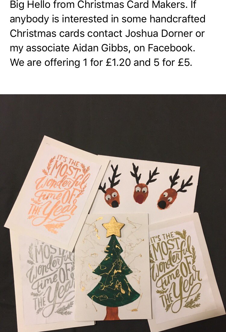 Bit of advertising for the Chirstmas Card Makers!! Handcrafted Christmas cards available to order! <a href="/ns_college/">North Shrops College</a> <a href="/BusinessNSC/">Business@NSC</a>