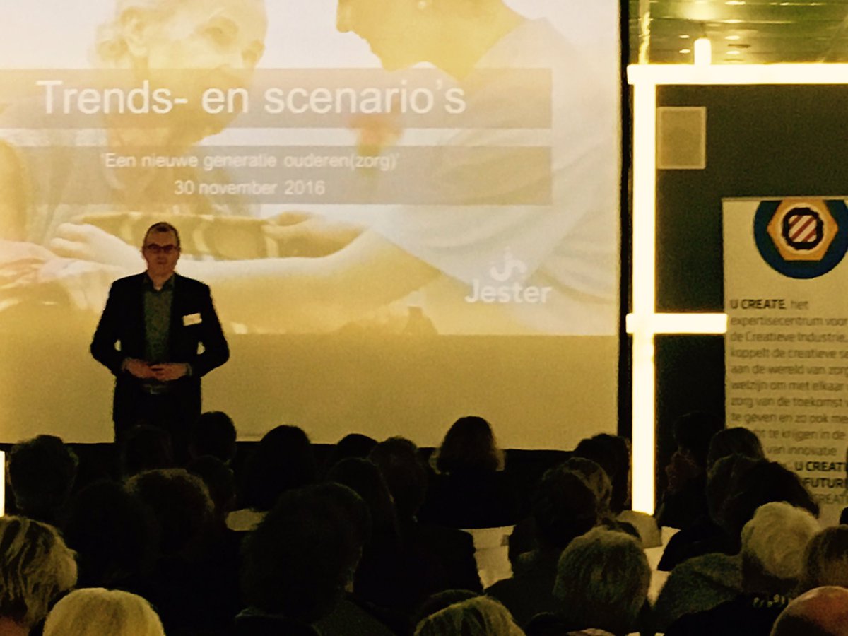 Welke kansen zijn er voor #Trends &amp; #Scenarios aanpak in de #ouderenzorg? Michiel de Vries van <a href="/JesterStrategy/">Jester Strategy</a> neemt ons mee! #ngoz