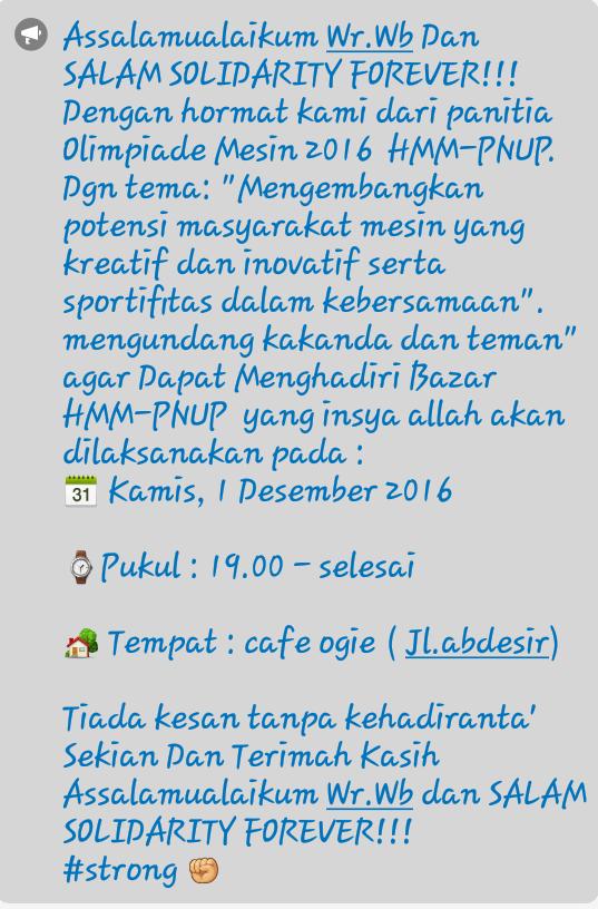 <a href="/KampusPNUP/">Info PNUP</a> <a href="/Pacalla_PNUP/">Tabe' Senior</a> <a href="/HMA_PNUP/">HMA-PNUP</a> <a href="/KMTS_PNUP/">Teknik Sipil Poltek</a> <a href="/HME_PNUP/">HME PNUP Makassar</a> <a href="/HMAN_PNUP/">HMAN PNUP</a> @KMTKpnup