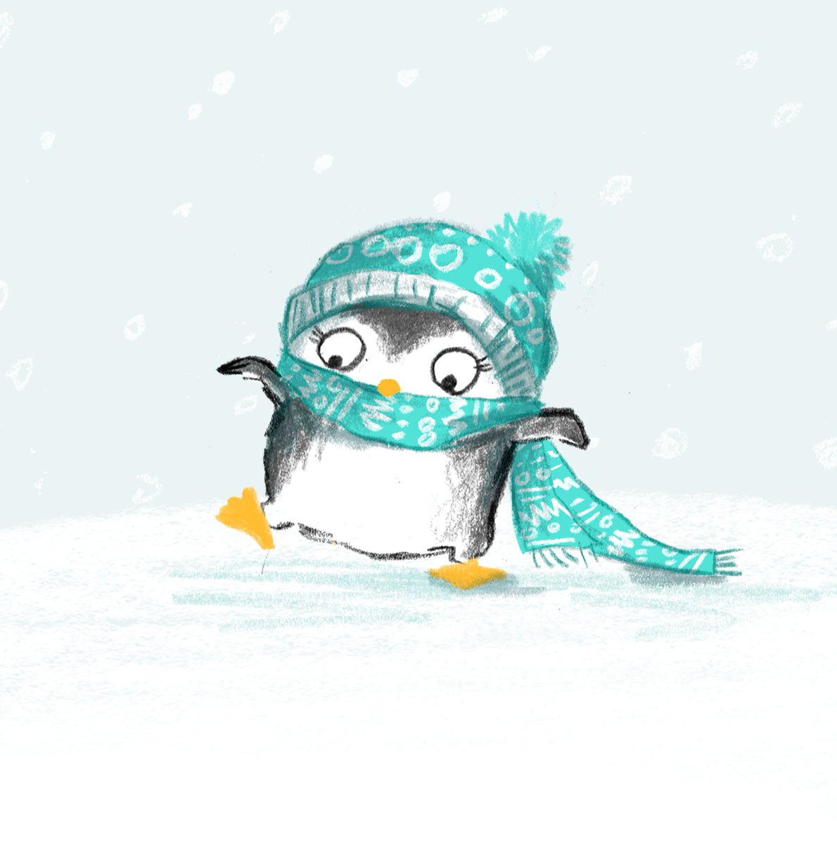 Paula_Bowles's tweet photo. When you're supposed to draw tigers, and you accidentally draw penguins... #Cold #Winter #BrokenHeating #Penguins #Snow #Illustration #kids https://t.co/7rGjCZk8oI