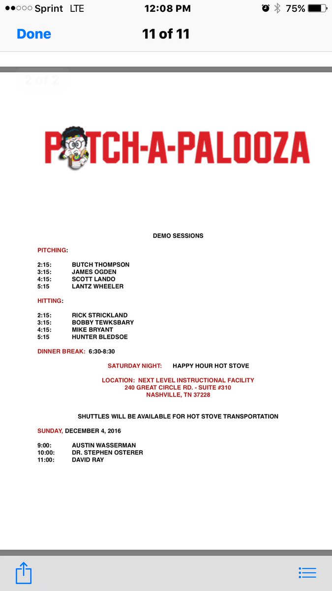 LantzWheeler's tweet photo. PALOOZA Schedule... https://t.co/kAgouDtxuP
