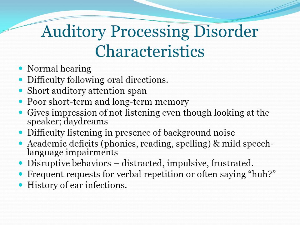 auditory processing deficit auditory processing deficit