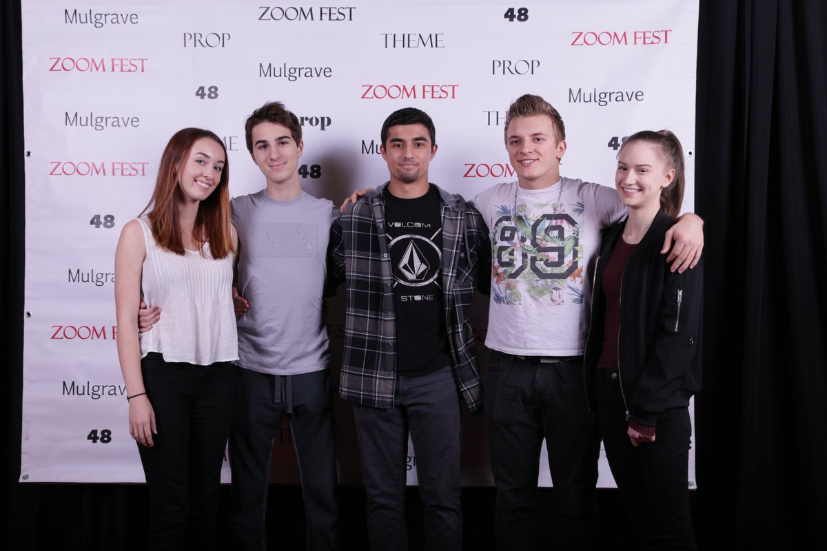 JoshuaCostea's tweet photo. "HUNTED" team at Zoom Film Festival #Saoirse #Lisa #Robert #Khave and me https://t.co/yvAI7eva4L
