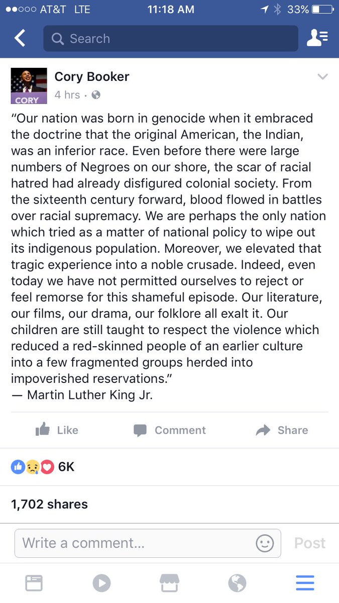 TeachMrHarris's tweet photo. @CoryBooker is spot on in this citation &amp; totally relevant w/ the disgrace going on in North Dakota right now #NADPL https://t.co/VqytlHZ5l3