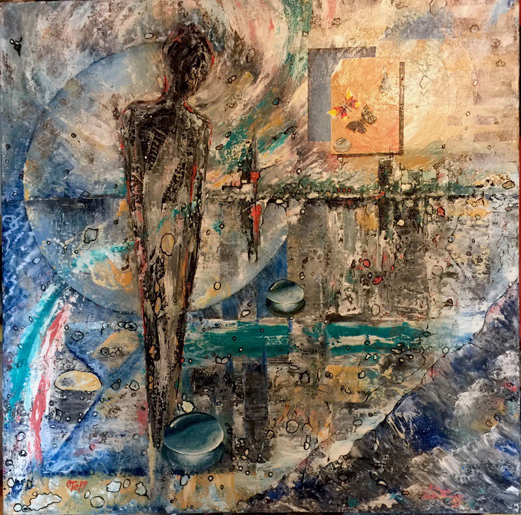 ArtfullyImperfe's tweet photo. 30x30in mixed media painting. Available. #newart https://t.co/98nLirgGHW