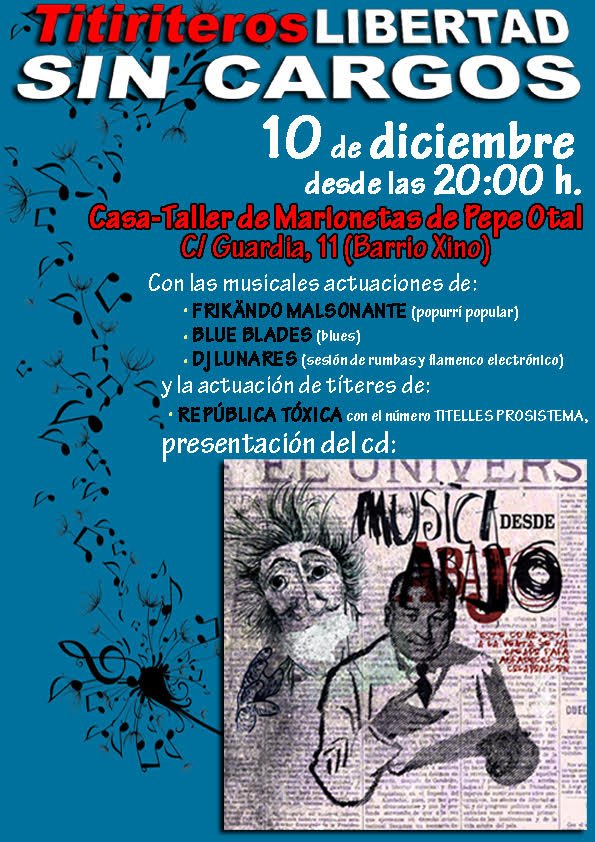Presentación del CD Música desde Abajo. Titiriteros, Libertad sin cargos libertadtitiriteros.org/presentacion-d…