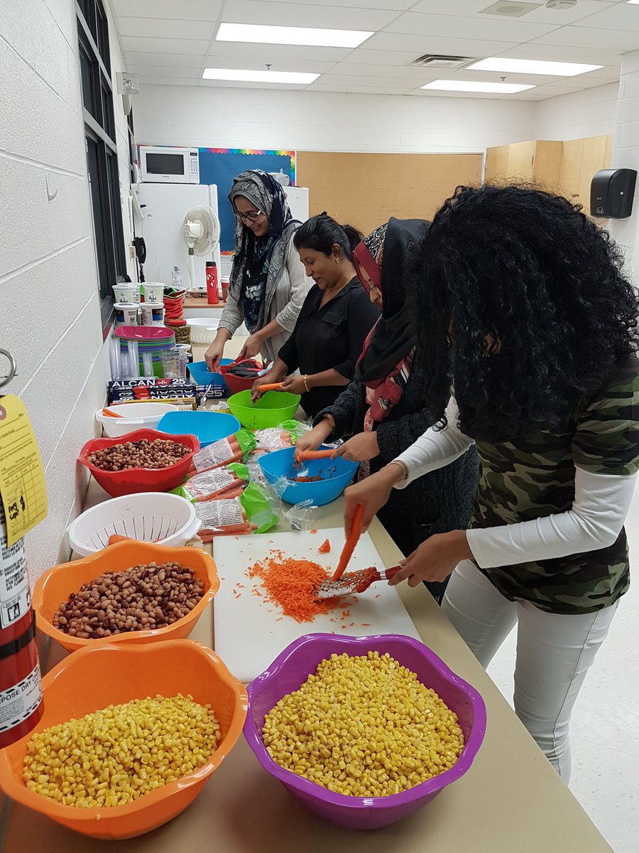 Prep work continues for the #cookingwithchefDev <a href="/faircloughps/">Ellen Fairclough PS</a> Man it is already looking tasty Thanks to our volunteers for helping