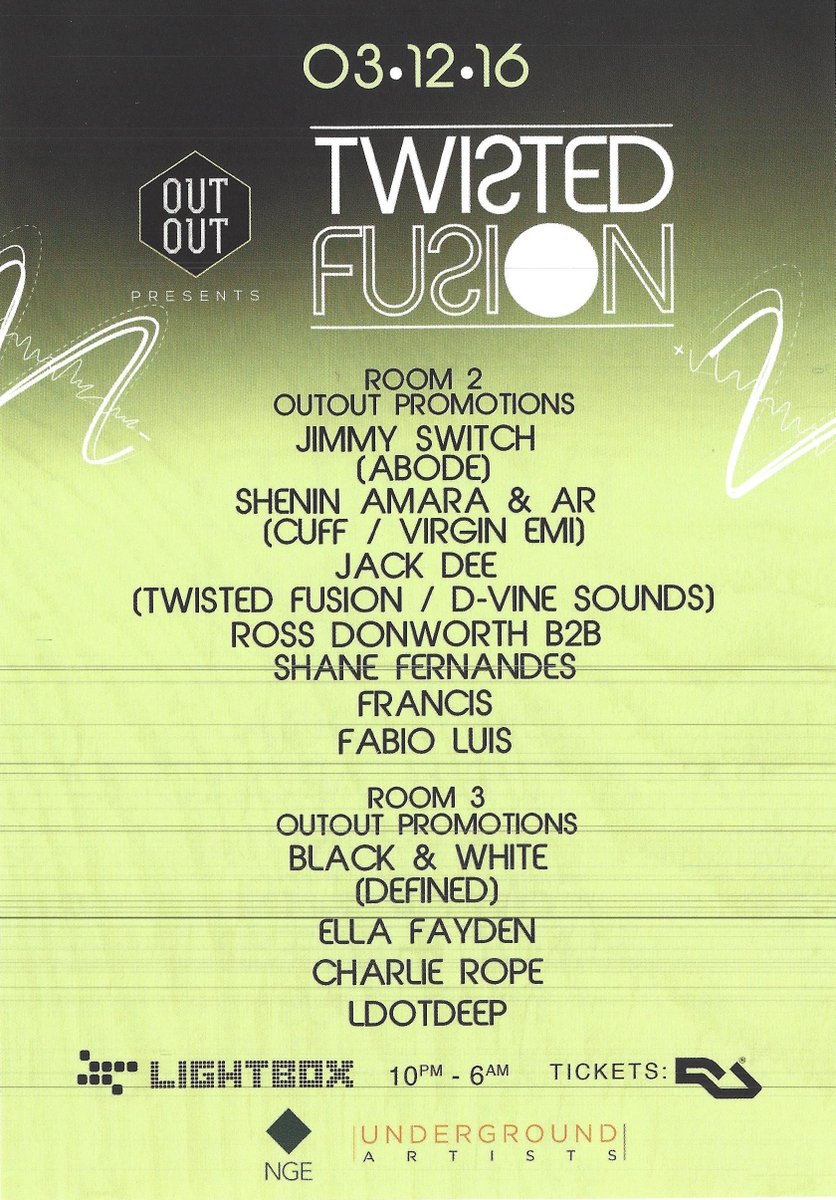 3 Dec <a href="/OutOutPromo/">OutOut Promotions</a> presents <a href="/twistedfusion15/">Twisted Fusion</a> with <a href="/JackDeeOutOut/">Jack Dee OutOut</a> <a href="/Latmun/">LATMUN</a> <a href="/apollo84music/">Apollo 84</a> @ARproducer1 @rossco_d32 @JackSwaffer Cant wait!😎🔥😍