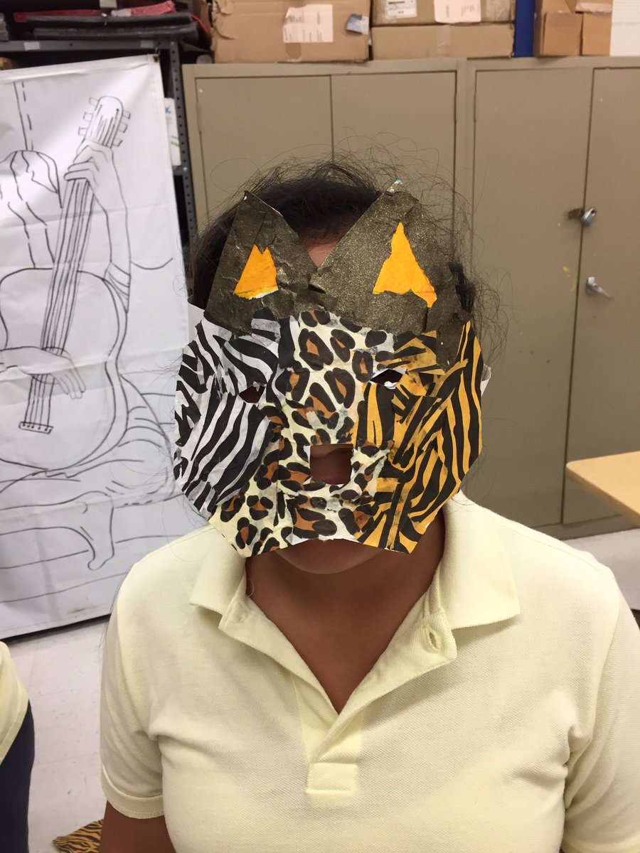 NathanPalkovitz's tweet photo. Thanks Yolanda Chetwyn for helping 5th grade get creative with mask making! @LewisBeeNews @RedClaySchools https://t.co/RoiP9WiYEd