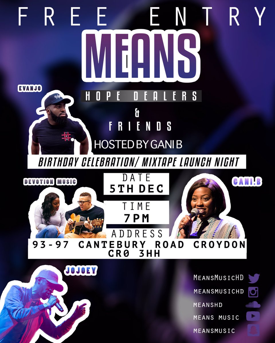 MeansMusicHD's tweet image. Mixtape on Thursday... My Birthday on Friday...Celebrating both on Monday (5th December)... Got a few good friends coming too👀💥...