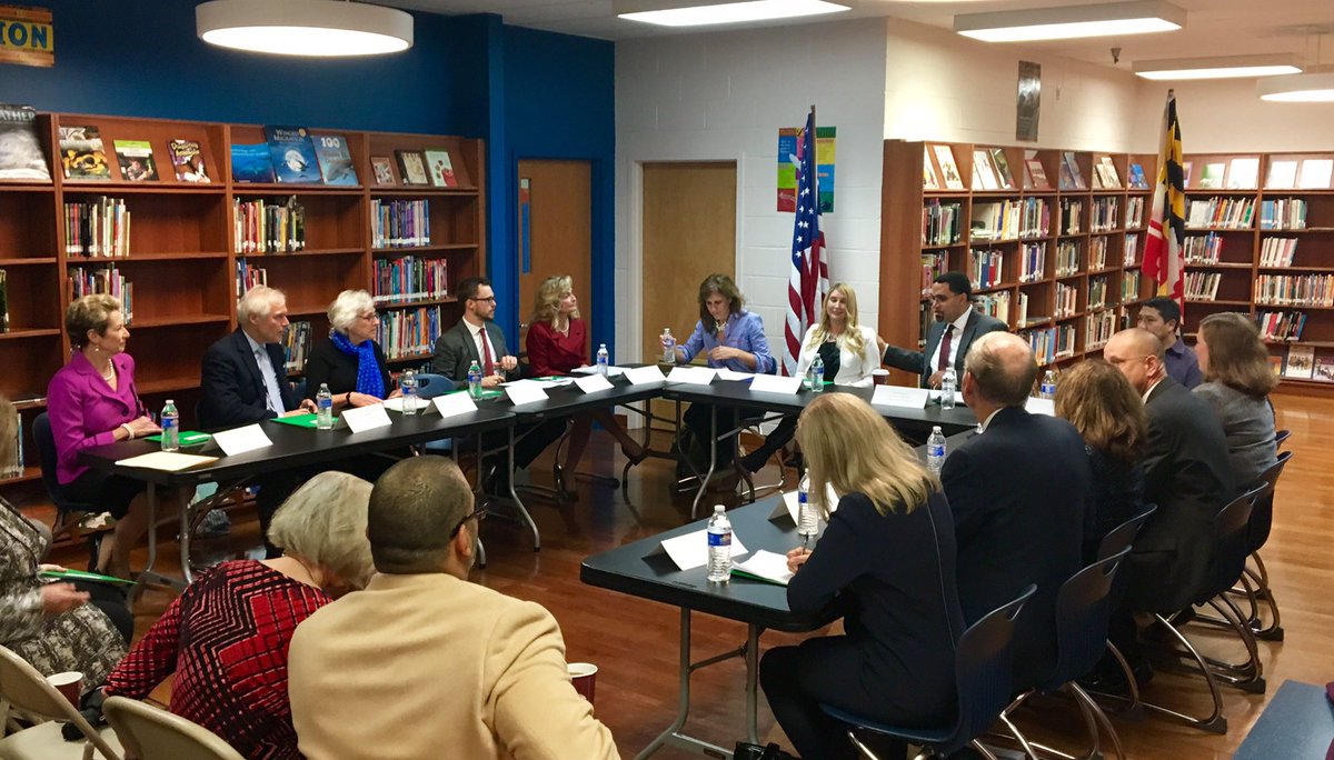MdPublicSchools's tweet photo. State Supt Salmon (l) joins @JohnKingatED and a host of experts @BaltCitySchools' Ruhrah Elementary &amp; Middle to discuss early learning. https://t.co/Ms5zxbpoYD