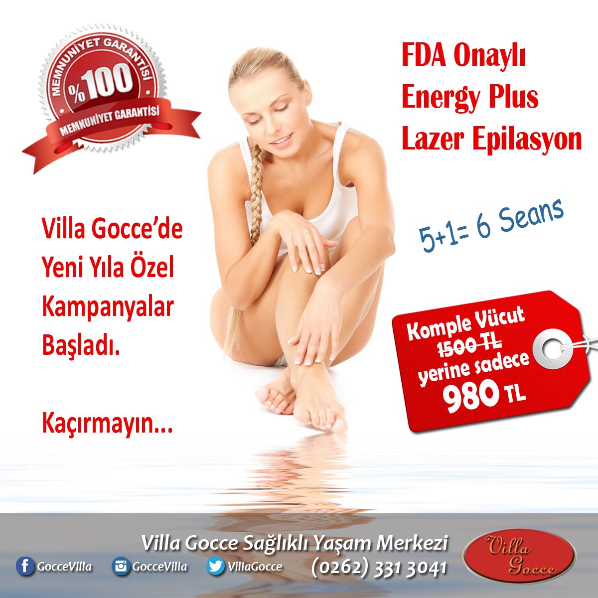 VillaGocce's tweet photo. Yeni yıl kampanyalarını kaçırmayın... #estetik #güzellik #lazer #epilasyon #lazerepilasyon #indirim #kampanya #fda #yeniyıl #izmit #kocaeli https://t.co/mN7uOqJQtj