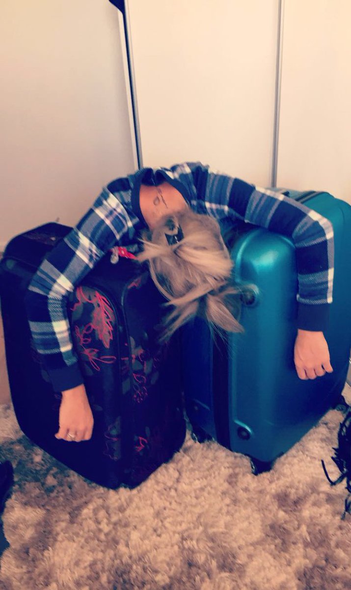 TaraMoose's tweet photo. This needs to stop. 4 hours of packing. Still overweight. https://t.co/pTegsYtaUt