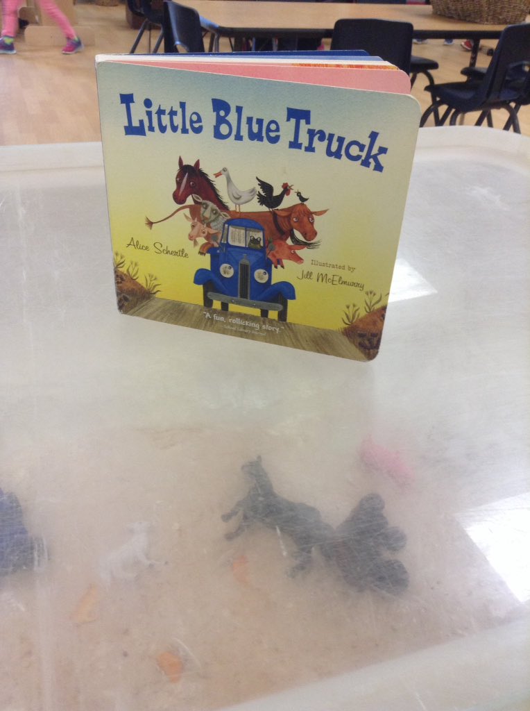K2Wellesley's tweet photo. A story re-telling provocation in our sensory bin this morning! And no H.P it's not barf!!! @welwrdsb @wrdsb https://t.co/dcQY8Mol7b