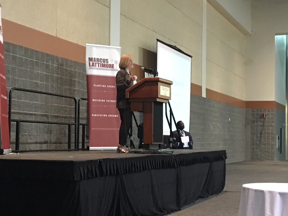 EducationSC's tweet photo. Superintendent @Molly_Spearman kicking off @MarcusLattimore Foundation Leadership Academy for student athletes! https://t.co/wy6GYoYZVF